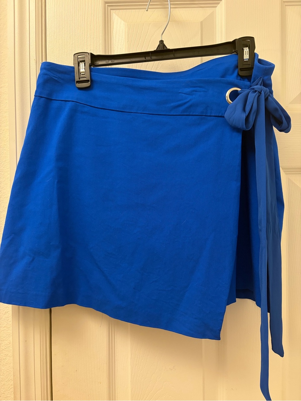 Bright Blue Tie-Waist Mini Skirt